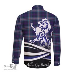 ScotsTee Shop Scottish Nevoy Clan Crest Tartan Alba Gu Brath Regal Lion Emblem Long Sleeve Shirt