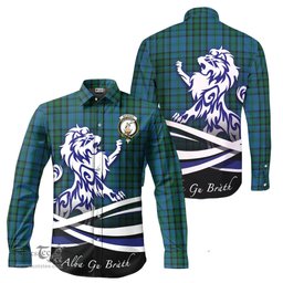 ScotsTee Shop Scottish Matheson Hunting Clan Crest Tartan Alba Gu Brath Regal Lion Emblem Long Sleeve Shirt