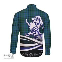 ScotsTee Shop Scottish Matheson Hunting Clan Crest Tartan Alba Gu Brath Regal Lion Emblem Long Sleeve Shirt
