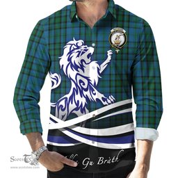 ScotsTee Shop Scottish Matheson Hunting Clan Crest Tartan Alba Gu Brath Regal Lion Emblem Long Sleeve Shirt