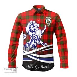 ScotsTee Shop Scottish Maxwell Modern Clan Crest Tartan Alba Gu Brath Regal Lion Emblem Long Sleeve Shirt