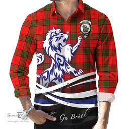 ScotsTee Shop Scottish Maxwell Modern Clan Crest Tartan Alba Gu Brath Regal Lion Emblem Long Sleeve Shirt