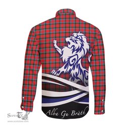 ScotsTee Shop Scottish Sinclair Modern Clan Crest Tartan Alba Gu Brath Regal Lion Emblem Long Sleeve Shirt