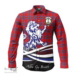 ScotsTee Shop Scottish Rait Clan Crest Tartan Alba Gu Brath Regal Lion Emblem Long Sleeve Shirt