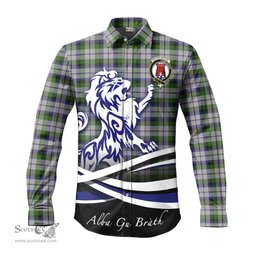 ScotsTee Shop Scottish MacNaughton Dress Clan Crest Tartan Alba Gu Brath Regal Lion Emblem Long Sleeve Shirt