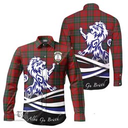 ScotsTee Shop Scottish MacLean Clan Crest Tartan Alba Gu Brath Regal Lion Emblem Long Sleeve Shirt