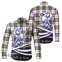 ScotsTee Shop Scottish MacPherson Dress Modern Clan Crest Tartan Alba Gu Brath Regal Lion Emblem Long Sleeve Shirt