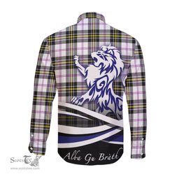 ScotsTee Shop Scottish MacPherson Dress Modern Clan Crest Tartan Alba Gu Brath Regal Lion Emblem Long Sleeve Shirt