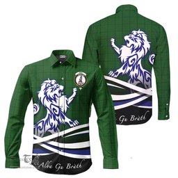 ScotsTee Shop Scottish Mar Tribe Clan Crest Tartan Alba Gu Brath Regal Lion Emblem Long Sleeve Shirt