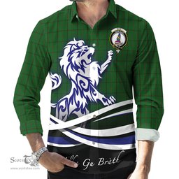 ScotsTee Shop Scottish Mar Tribe Clan Crest Tartan Alba Gu Brath Regal Lion Emblem Long Sleeve Shirt