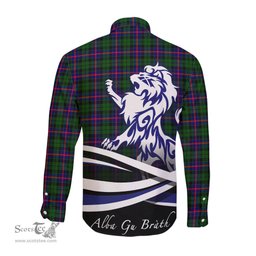 ScotsTee Shop Scottish Morrison Modern Clan Crest Tartan Alba Gu Brath Regal Lion Emblem Long Sleeve Shirt