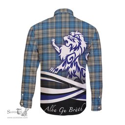 ScotsTee Shop Scottish Napier Ancient Clan Crest Tartan Alba Gu Brath Regal Lion Emblem Long Sleeve Shirt