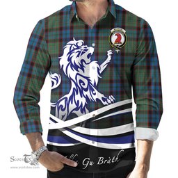 ScotsTee Shop Scottish MacNicol Hunting Clan Crest Tartan Alba Gu Brath Regal Lion Emblem Long Sleeve Shirt