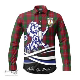 ScotsTee Shop Scottish Rattray Clan Crest Tartan Alba Gu Brath Regal Lion Emblem Long Sleeve Shirt