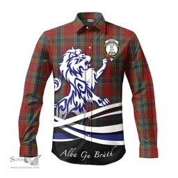 ScotsTee Shop Scottish MacLean of Duart Clan Crest Tartan Alba Gu Brath Regal Lion Emblem Long Sleeve Shirt