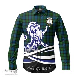 ScotsTee Shop Scottish McCoy Clan Crest Tartan Alba Gu Brath Regal Lion Emblem Long Sleeve Shirt