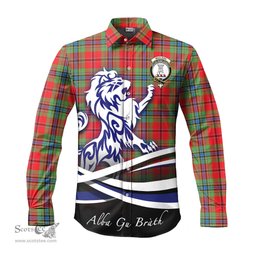 ScotsTee Shop Scottish MacLean of Duart Modern Clan Crest Tartan Alba Gu Brath Regal Lion Emblem Long Sleeve Shirt