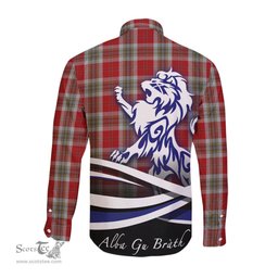 ScotsTee Shop Scottish MacLean of Duart Dress Red Clan Crest Tartan Alba Gu Brath Regal Lion Emblem Long Sleeve Shirt