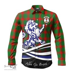 ScotsTee Shop Scottish Middleton Modern Clan Crest Tartan Alba Gu Brath Regal Lion Emblem Long Sleeve Shirt