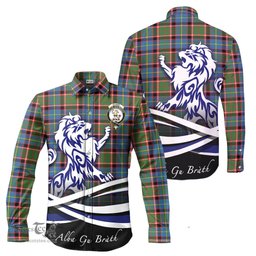 ScotsTee Shop Scottish Glass Clan Crest Tartan Alba Gu Brath Regal Lion Emblem Long Sleeve Shirt