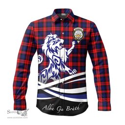 ScotsTee Shop Scottish MacLachlan Modern Clan Crest Tartan Alba Gu Brath Regal Lion Emblem Long Sleeve Shirt