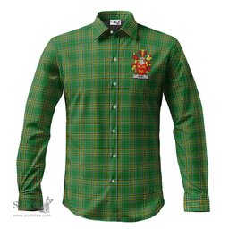 ScotsTee Shop Irish Brien Coat of Arms Crest Ireland Long Sleeve Button Shirt Irish National Tartan Irish Shirt