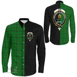 ScotsTee Shop Scottish Don _Tribe of Mar Clan Crest Half Tartan Long Sleeve Shirt