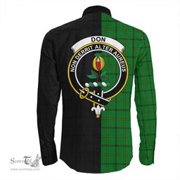 ScotsTee Shop Scottish Don _Tribe of Mar Clan Crest Half Tartan Long Sleeve Shirt