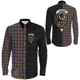 ScotsTee Shop Scottish Carnegie Ancient Clan Crest Half Tartan Long Sleeve Shirt