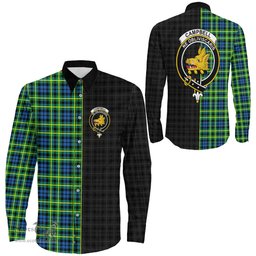 ScotsTee Shop Scottish Campbell of Breadalbane Ancient Clan Crest Half Tartan Long Sleeve Shirt