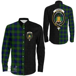 ScotsTee Shop Scottish Dundas Modern Clan Crest Half Tartan Long Sleeve Shirt