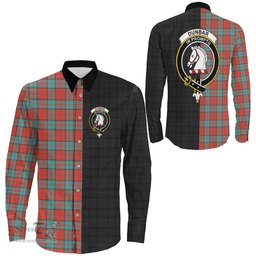 ScotsTee Shop Scottish Dunbar Ancient Clan Crest Half Tartan Long Sleeve Shirt