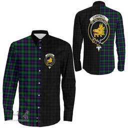 ScotsTee Shop Scottish Campbell of Cawdor Modern Clan Crest Half Tartan Long Sleeve Shirt