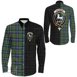 ScotsTee Shop Scottish Cochrane Ancient Clan Crest Half Tartan Long Sleeve Shirt