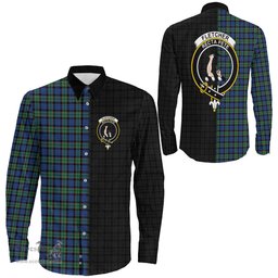 ScotsTee Shop Scottish Fletcher Ancient Clan Crest Half Tartan Long Sleeve Shirt