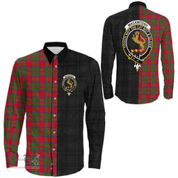 ScotsTee Shop Scottish MacKintosh Modern Clan Crest Half Tartan Long Sleeve Shirt
