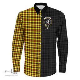 ScotsTee Shop Scottish Jardine Clan Crest Half Tartan Long Sleeve Shirt