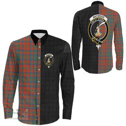 ScotsTee Shop Scottish Matheson Ancient Clan Crest Half Tartan Long Sleeve Shirt