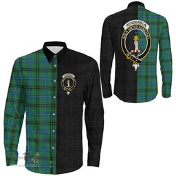 ScotsTee Shop Scottish Henderson Ancient Clan Crest Half Tartan Long Sleeve Shirt