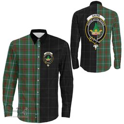 ScotsTee Shop Scottish Gayre Clan Crest Half Tartan Long Sleeve Shirt