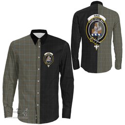 ScotsTee Shop Scottish Haig Check Clan Crest Half Tartan Long Sleeve Shirt