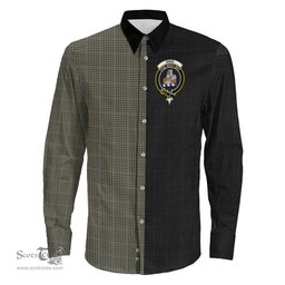 ScotsTee Shop Scottish Haig Check Clan Crest Half Tartan Long Sleeve Shirt