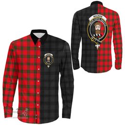ScotsTee Shop Scottish MacNab Modern Clan Crest Half Tartan Long Sleeve Shirt