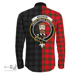 ScotsTee Shop Scottish MacNab Modern Clan Crest Half Tartan Long Sleeve Shirt