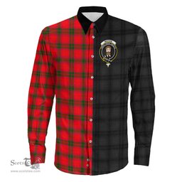 ScotsTee Shop Scottish MacNab Modern Clan Crest Half Tartan Long Sleeve Shirt