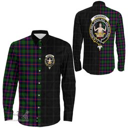 ScotsTee Shop Scottish Urquhart Modern Clan Crest Half Tartan Long Sleeve Shirt