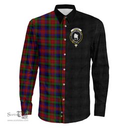 ScotsTee Shop Scottish Tennant Clan Crest Half Tartan Long Sleeve Shirt