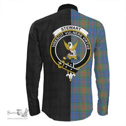 ScotsTee Shop Scottish Stewart of Appin Hunting Ancient Clan Crest Half Tartan Long Sleeve Shirt