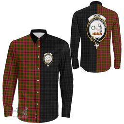 ScotsTee Shop Scottish Skene Modern Clan Crest Half Tartan Long Sleeve Shirt