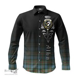 ScotsTee Shop Scottish Brisbane modern Clan Crest Tartan Alba Gu Brath Celtic Inspired Tartan Long Sleeve Shirt
